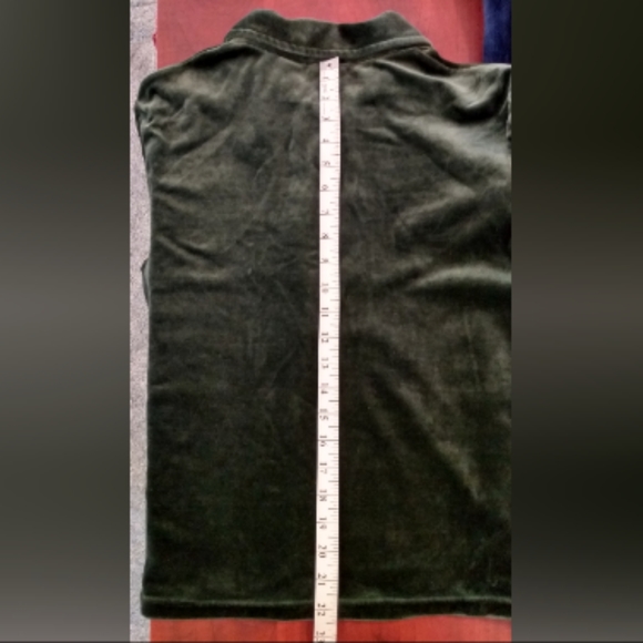 Forest Green Velvet Pullover Shirt - Picture 7 of 7